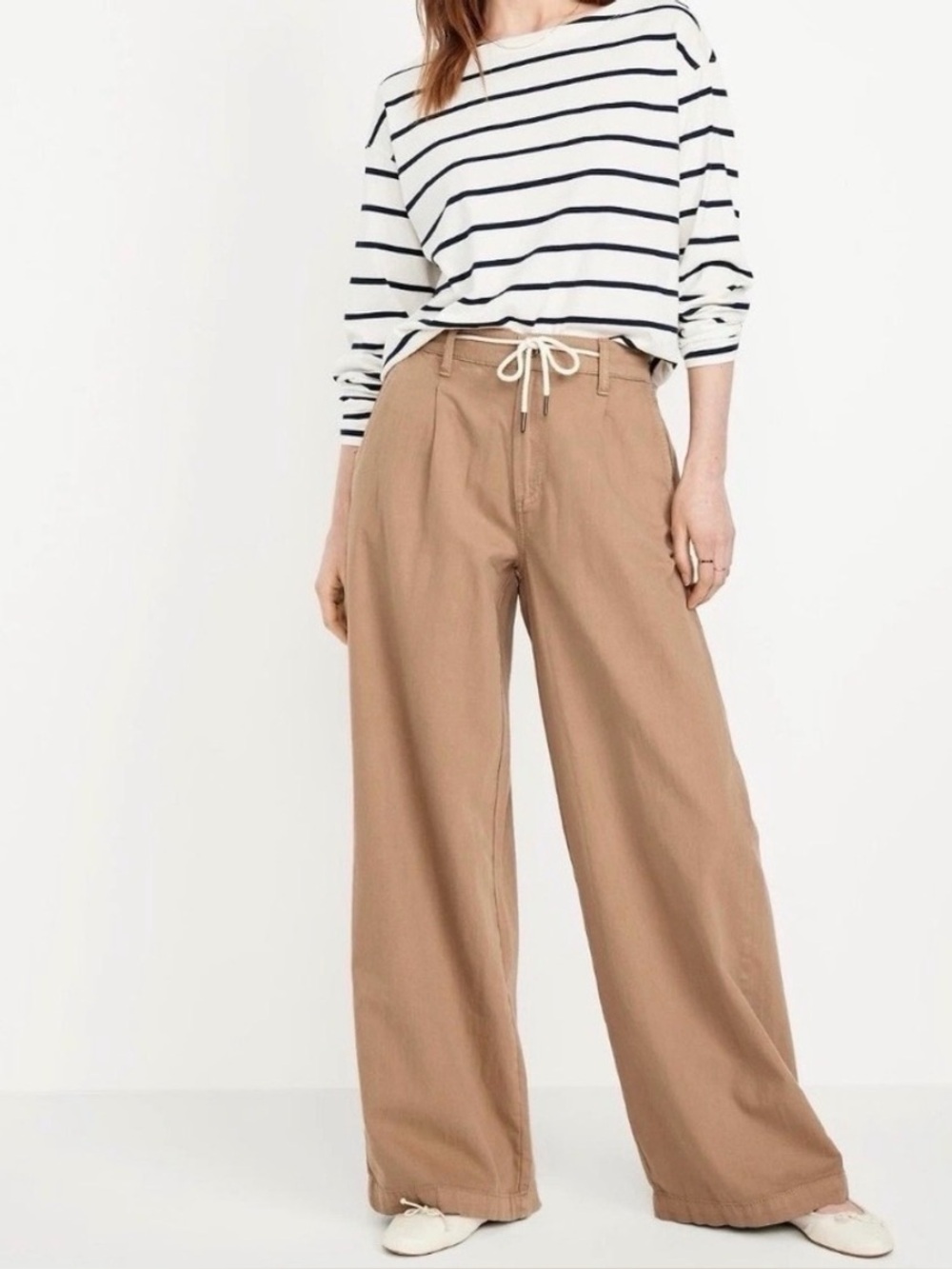 Women’s Old Navy Wide-Leg Drawstring Pants - Tan NWT